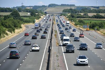 Vehicles travelling along the M4 motorway near Bristol.