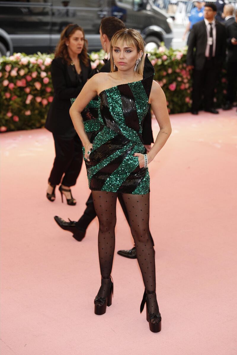 Singer Miley Cyrus arrives at the 2019 Met Gala in New York on May 6. EPA