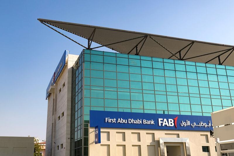 Dubai, United Arab Emirates - February 8th, 2018: General Views of First Abu Dhabi Bank. Thursday, February 8th, 2018. Jumeirah Beach Road, Dubai. Chris Whiteoak / The National