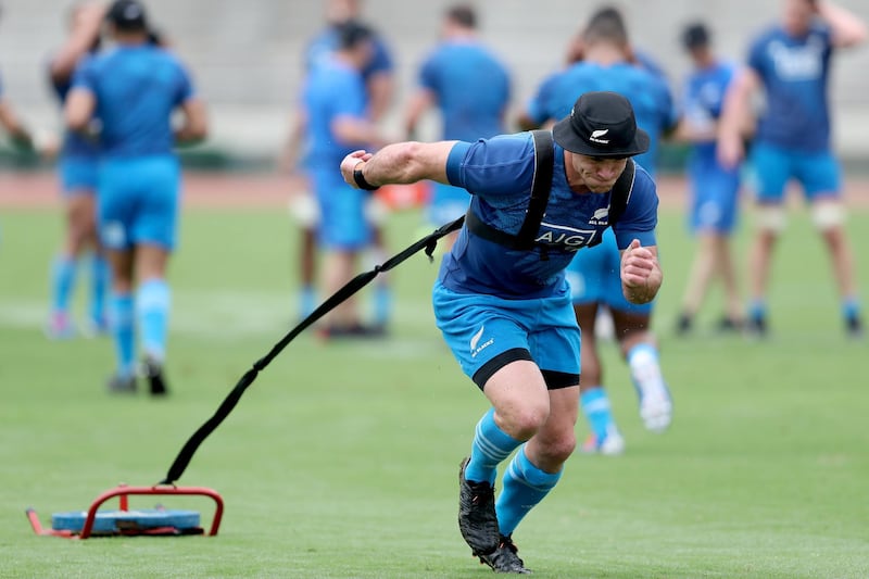 Ryan Crotty during the All Blacks' training session at Kashiwanoha Stadium on Wednesday. Getty