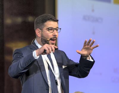 DUBAI, UNITED ARAB EMIRATES - Mazen Abukhaterm Consultant and Actuary, Mercer at the 1st Workers Incentives and End of Service Benefits Conference 2019, Intercontinental Hotel, Dubai Festival City.  Leslie Pableo for The National for Alice Hines