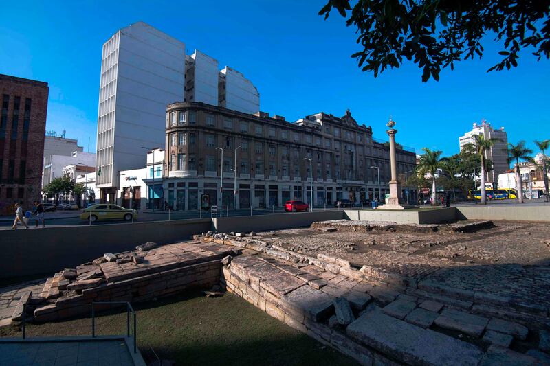 Valongo Wharf, Rio de Janeiro, Brazil. The old stone wharf in the former harbour area of Rio de Janeiro was built for the landing of enslaved Africans reaching the South American continent in 1811. An estimated 900,000 Africans arrived in South America via Valongo. AFP Photo / Mauro Pimentel.