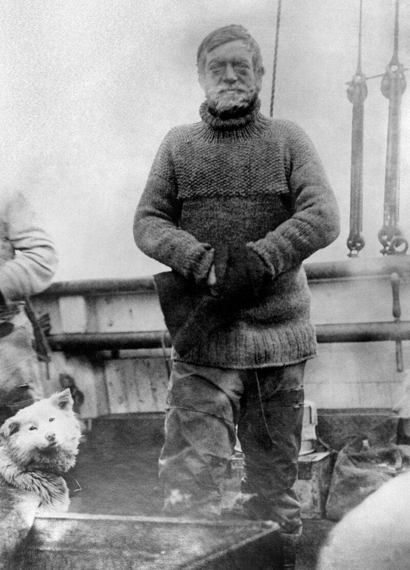 Shackleton on board the 'Quest', the ship on which he died from a heart attack.