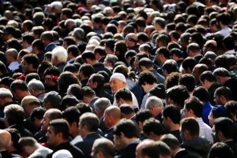 A mass gathering of Turks in Istanbul. Although most Turks are ethnically Caucasian, the Republic is very accepting of anyone who identifies as a Turk. Bulent Kilic / AFP