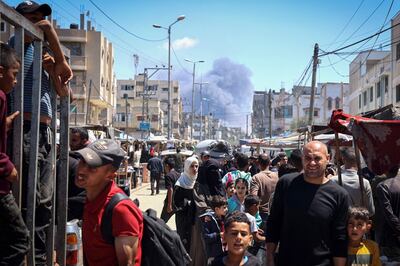 Smoke billows from Israeli strikes in Rafah in the southern Gaza Strip. AFP