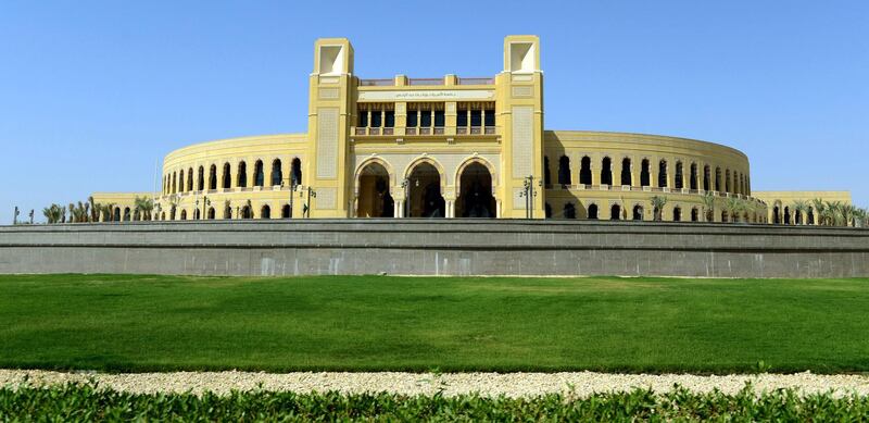 RIYADH, SAUDI  ARABIA  - OCTOBER 1:   Exterior of the administration building at Princess Nora Bint Abdul Rahman University in Riyadh, Saudi Arabia on October 1, 2012.  The university is the first women's university in Saudi Arabia.  King Abdullah Bin Abdulaziz approved the largest and most modern women's univerisity comprised of 32 colleges.  (Photo by Linda Davidson / The Washington Post via Getty Images)