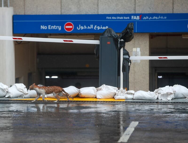 Sandbags strategically placed for flood prevention in the capital. Victor Besa / The National