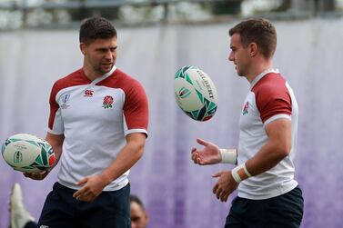 Ben Youngs, left, with George Ford, who has been dropped to the bench for England's Rugby World Cup quarter-final against Australia. Getty Images