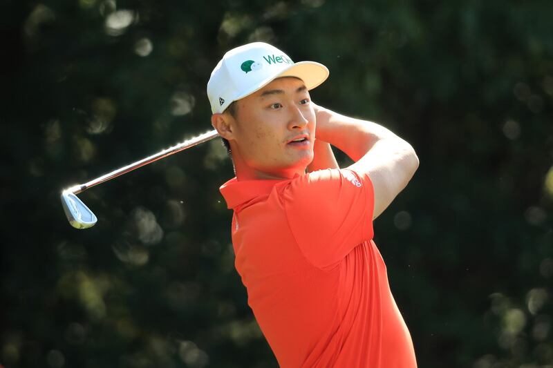 SHANGHAI, CHINA - NOVEMBER 01: Haotong Li of China tees off on the 4th hole during Day Two of the WGC HSBC Champions at Sheshan International Golf Club on November 01, 2019 in Shanghai, China. (Photo by Andrew Redington/Getty Images)