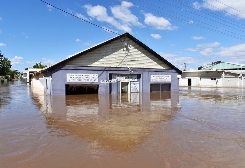 Parts of the central business district under water at Forbes, New South Wales, Australia. EPA