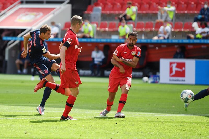 Bayern midfielder Leon Goretzka scores his team's second goal. Getty Images