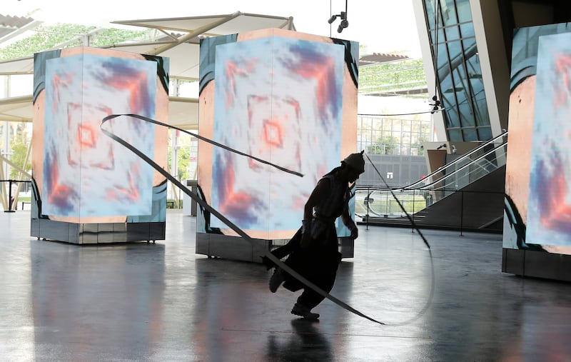 The entrance of the pavilion leads visitors into a spacious courtyard, where daily K-pop concerts will take place. Pawan Singh / The National