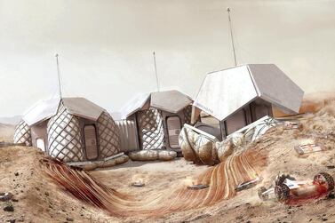 A rendering of Foster + Partners’s energy-efficient, sustainable Mars habitat. Courtesy Foster + Partners