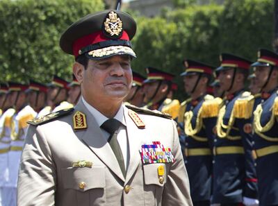 Egyptian President and former army general Abdel Fattah El Sisi while still in active service in 2014 before his election. AP