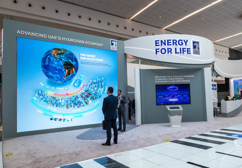 An Adnoc display at the World Future Energy Summit at Adnec. Victor Besa / The National