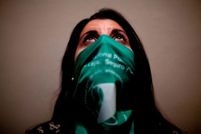 Natalia Rodas poses for a photo in Buenos Aires, Argentina. Rodas had an abortion years ago and is advocating for the right for a legal, safe and free abortion fora ll women. Natacha Pisarenko / AP Photo.