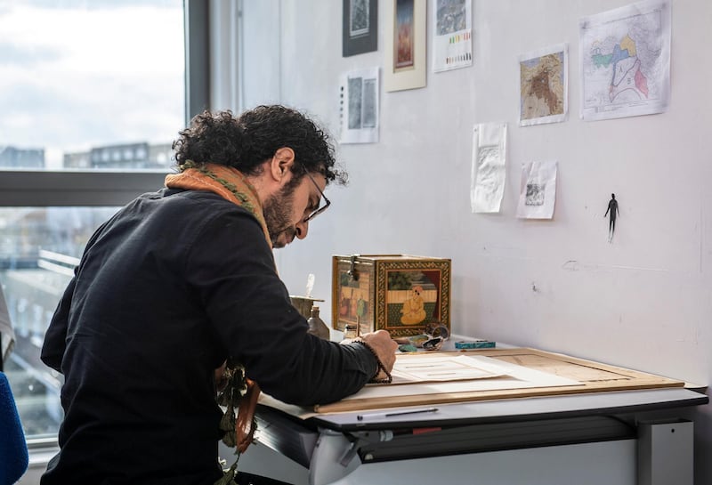 Portrait of Shorsh Saleh in his studio in South London. IWM has commissioned Shorsh to create artwork for it’s upcoming Refugee exhibition season, running in 2020.
Photographed 16th January 2020.