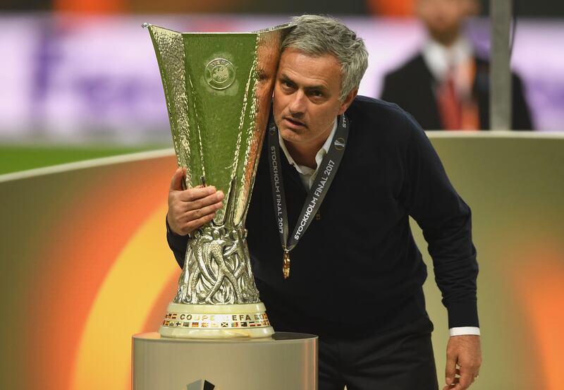 The next manager through the door at Manchester United was Jose Mourinho in May 2016. He won the Europa League (above), the League Cup, and the Community Shield as manager but was dismissed in December 2018 after a poor start to the season