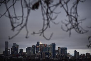 The office buildings of the Canary Wharf financial district in London. The Resolution Foundation called for the government to increase taxes at the biggest rate since the early 1990s. AFP