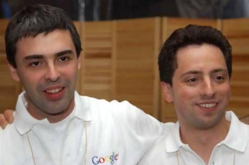 Larry Page, left, and Sergey Brin, the co-founders of the internet search giant Google. Stephen Higgins/ Bloomberg News