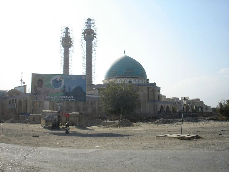 The Abul Fazl shrine and mosque, located in Murad Khani, Kabul, Afghanistan.