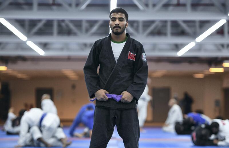 Abu Dhabi, United Arab Emirates - Hamad Nawad, 19, Emirati will compete at Abu Dhabi Grand Slam 2020 at the Mubadala Arena. Khushnum Bhandari for The National