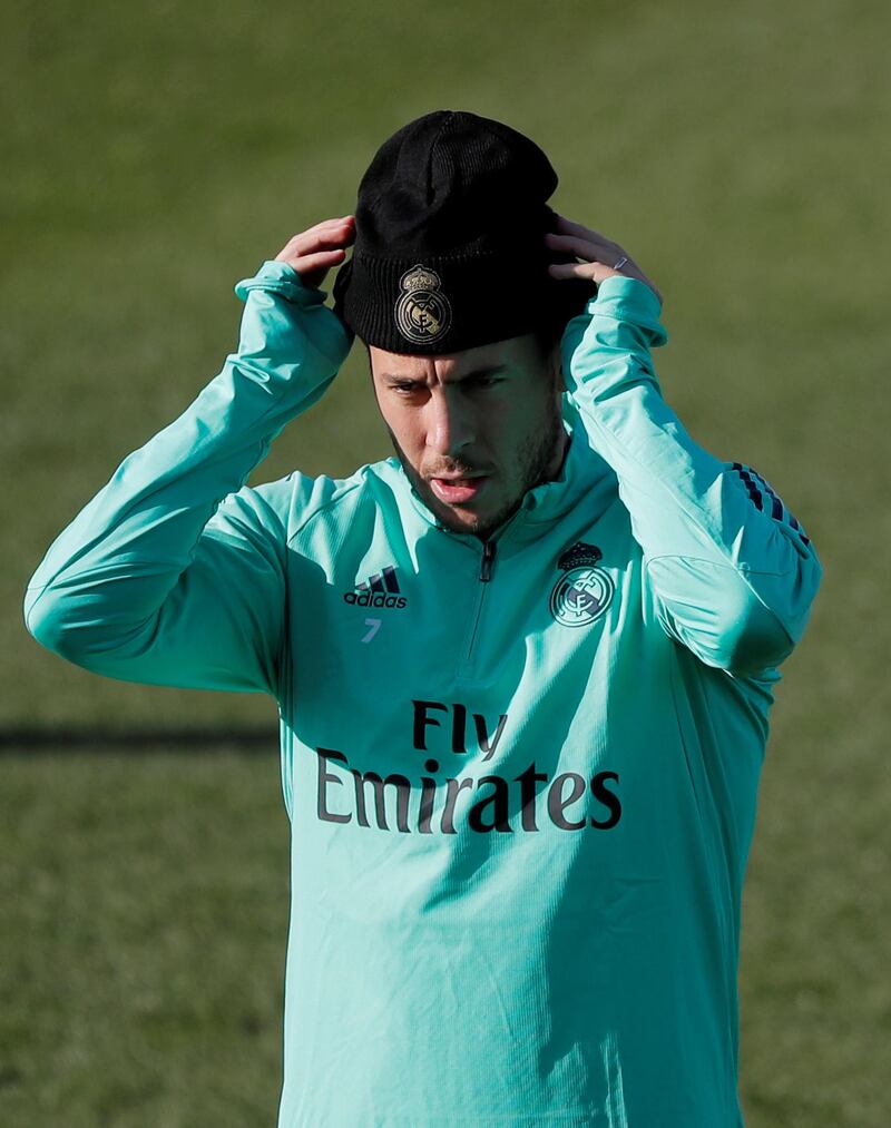 Real Madrid's Eden Hazard during training. Reuters