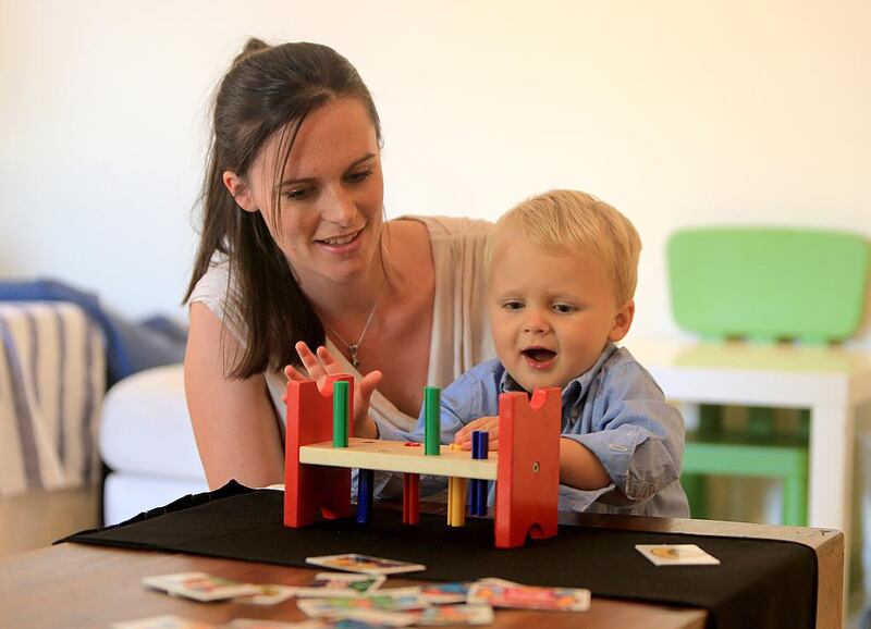 Bethany Lowe’s training in paediatric first aid gave her confidence to take action when she saw her son Sean Firucane convulsing at her residence in Abu Dhabi. Ravindranath K / The National