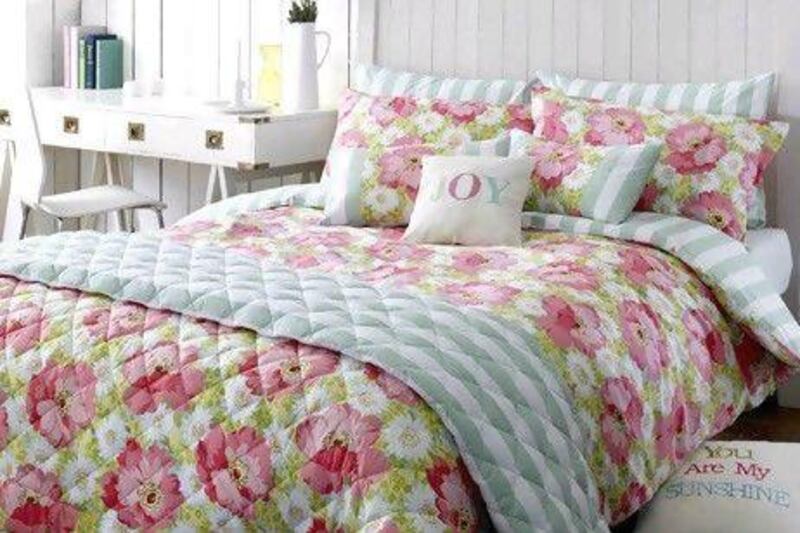 Kirstie's Matilda Coral bedding. Courtesy of Kirstie Allsopp