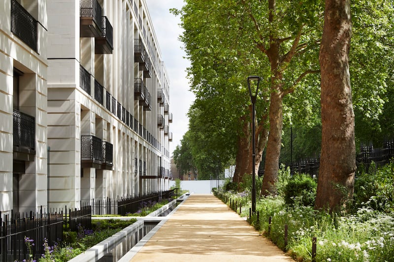 The gardens at Chelsea Barracks are a central part of the development's emphasis on sustainability
