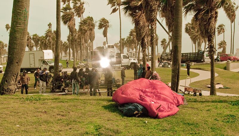 When you're homeless in Venice Beach and on a movie set, they shoot around you. Photo: Gregory Sotir