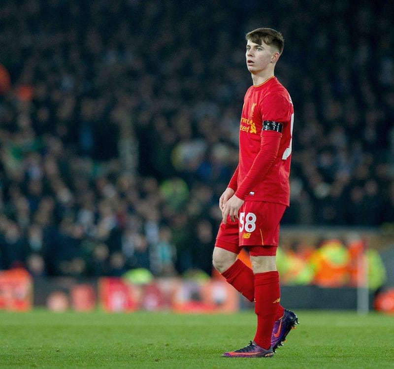 Liverpool’s Ben Woodburn in action. Peter Powell / EPA