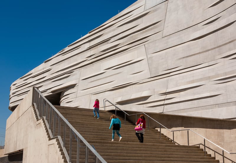 The entrance to the sleek and modern Perot Museum of Nature and Science in Dallas, Texas. Getty Images