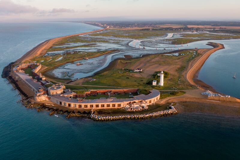 The 16th-century Hurst Castle on England's south coast was damaged by a wall collapse in 2021. Getty