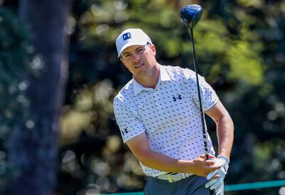 epa09118945 Jordan Spieth of the US on the fifteenth tee during a practice round for the 2021 Masters Tournament at the Augusta National Golf Club in Augusta, Georgia, USA, 06 April 2021. The 2021 Masters Tournament is held 08 April through 11 April 2021.  EPA/ERIK S. LESSER