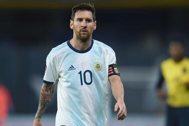 Lionel Messi in action for Argentina against Ecuador as part of the South American qualifiers for the 2022 World Cup. Getty