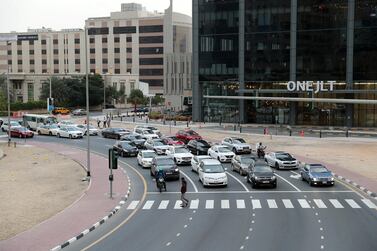 Traffic in  JLT, Dubai. Chris Whiteoak / The National