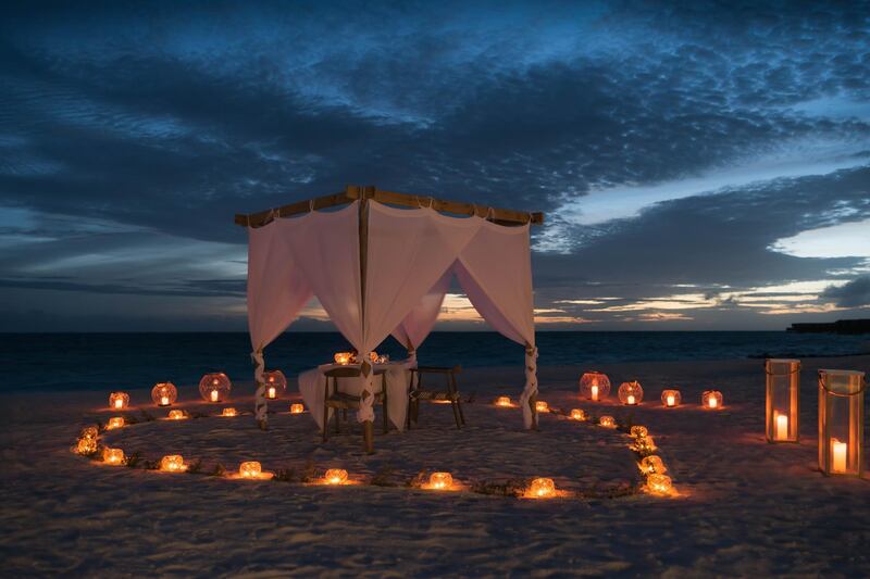 Grand Park Kodhipparu offers private dining opportunities on the beach. Courtesy Grand Park Kodhipparu
