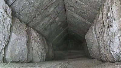 The secret corridor discovered inside the Great Pyramid of Giza. EPA