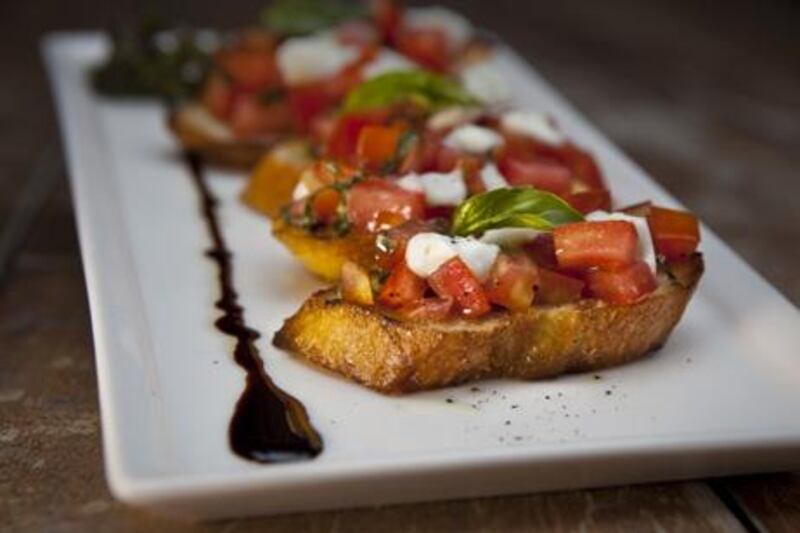 Bruschetta prepared on Wednesday, June 22, 2011, at the Marco Pierre White restaurant in Fairmont Bab al Bahr hotel in Abu Dhabi. (Silvia Razgova/The National)