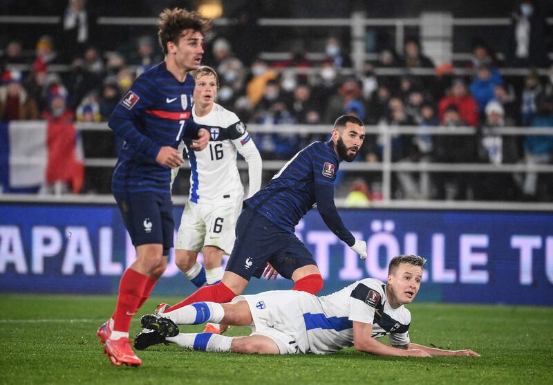 November 16, 2021. Finland 0 France 2 (Benzema 66', Mbappe 76'): Substitute Karim Benzema combined with Mbappe for the opening goal while the prolific PSG striker followed on from his four against Kazakhstan with another in Helsinki. "We wanted to finish on a high and we're happy we did it," said Benzema. "Now we're looking forward to the World Cup. With the team we have it's natural to think about [winning] it." AFP