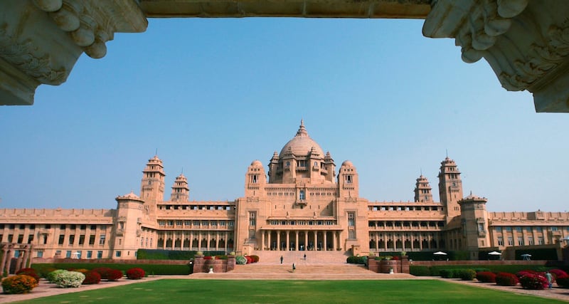 FILE PHOTO: A view of the Umaid Bhawan Palace, also operating as a five-star deluxe hotel, is seen at the historic town of Jodhpur in the desert Indian state of Rajasthan January 14, 2009. Bollywood actress Priyanka Chopra and singer Nick Jonas are getting married at the Umaid Bhawan Palace on December 2, 2018, according to local media reports.  REUTERS/Vijay Mathur/File Photo