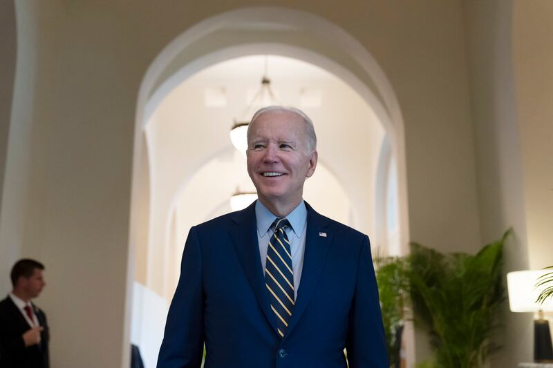 US President Joe Biden in Phnom Penh, Cambodia, where he is attending the Asean summit. AP