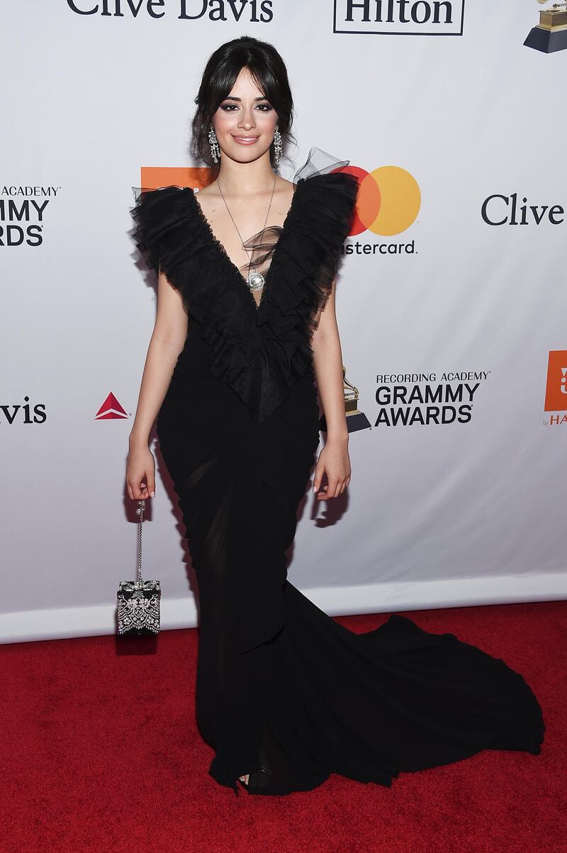 Newly solo star Camila Cabello wore an Ester Abner gown with a side of froth. Evan Agostini / AP
