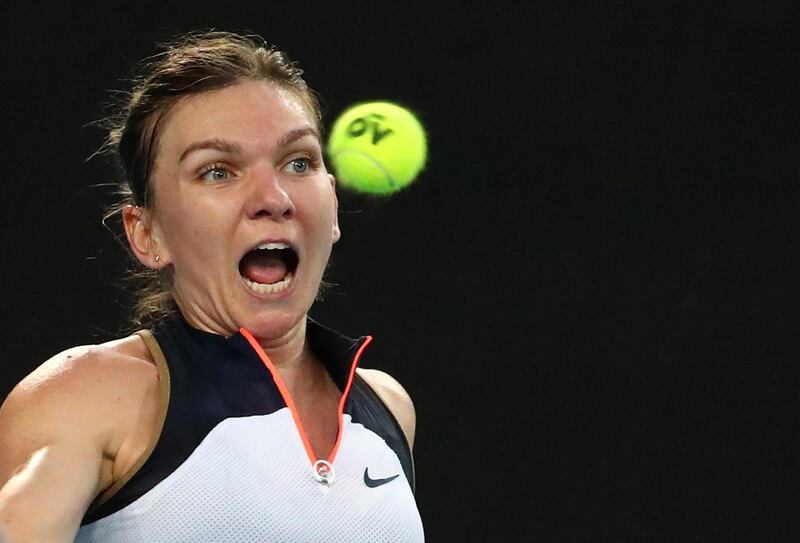 Romania's Simona Halep in action during her second-round victory against Ajla Tomljanovic, of Australia, at the Australian Open on Wednesday, February 10. Reuters