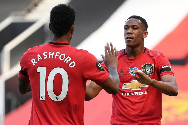 Anthony Martial – 9, A first career hat-trick comprised two smart finishes to right wing crosses early on, then a deft finish in the second. AFP