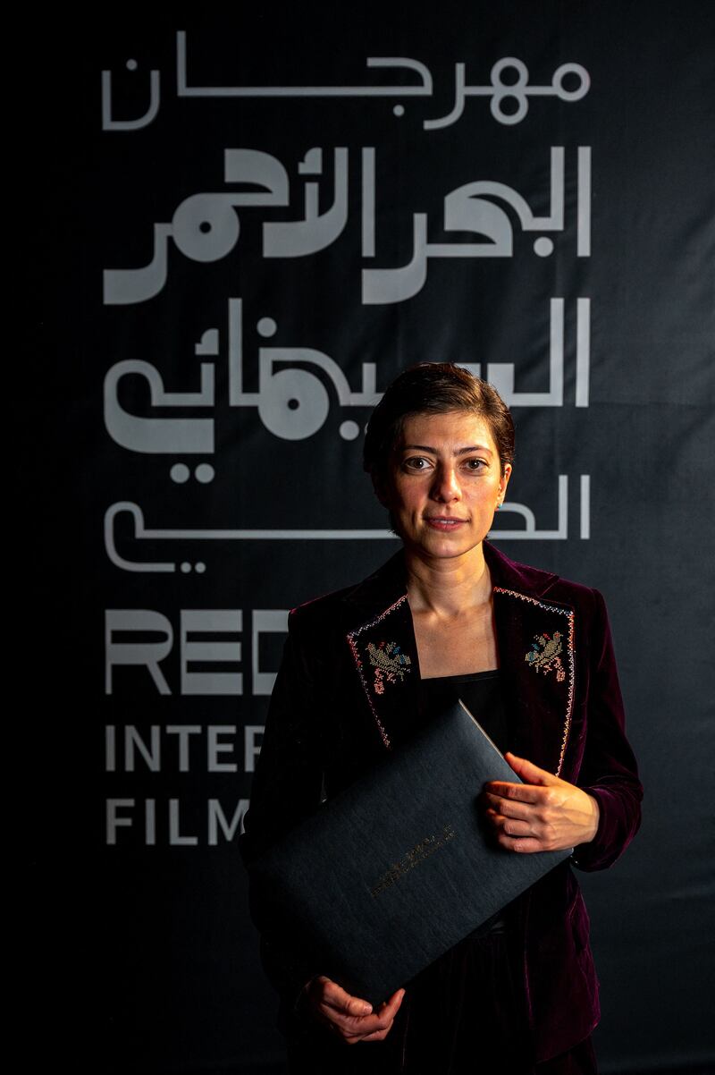 Jordanian film director Darin Sallam poses with her Special Mention award for the film 'Farha'. Photo: Red Sea International Film Festival / AFP