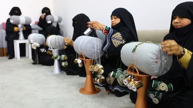Talli, the traditional handicraft practised in the UAE. Photo: Irthi Contemporary Crafts Council