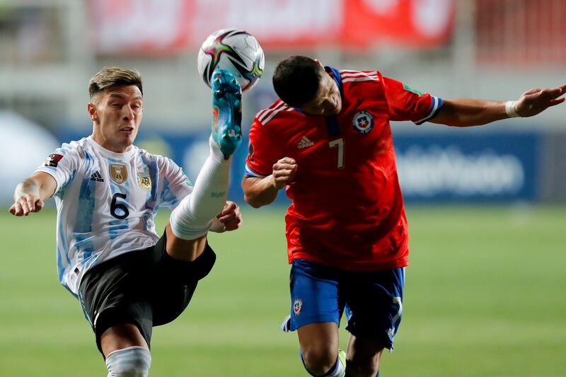 Argentina's Lisandro Martinez, left, is set to complete his move to Manchester United. AP