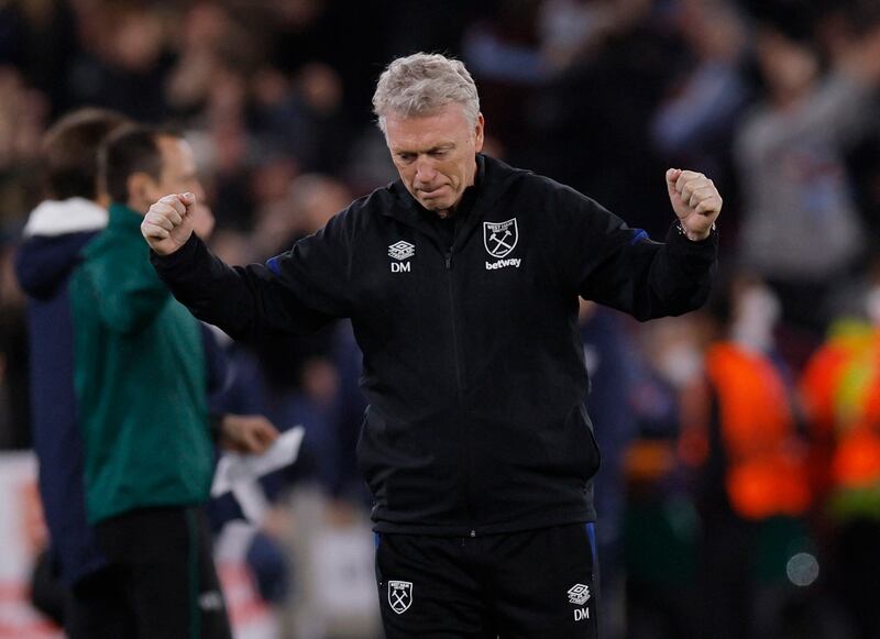 West Ham United manager David Moyes celebrates. Reuters